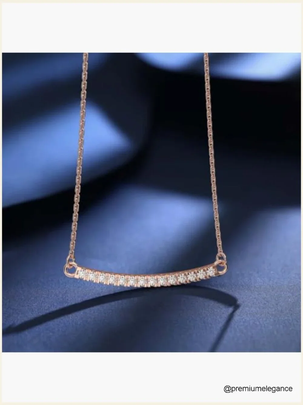 Sparkling Zircon Horizontal Bar Necklace, Minimalist Pendant, Adjustable 18